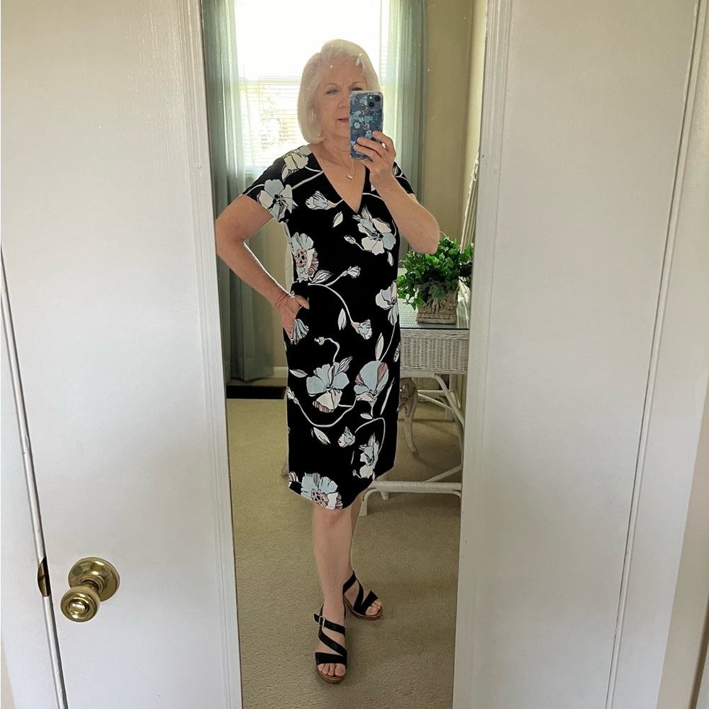 A New Day Black Floral Dress Size XS